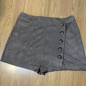 Stylish Brown Button-Up Women Shorts